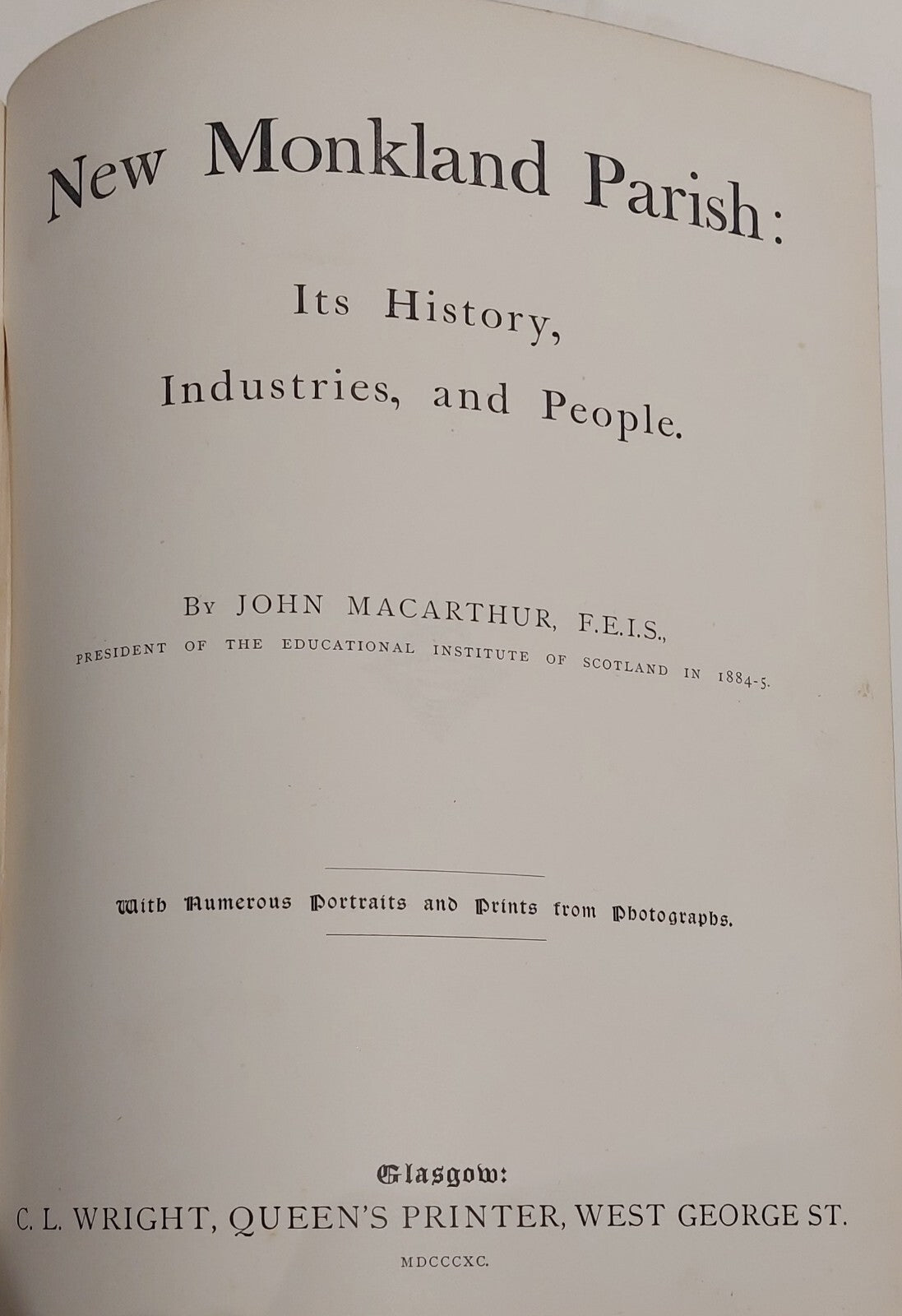 New Monkland Parish, Its History, Industries & People Book (1890) By Macarthur 4
