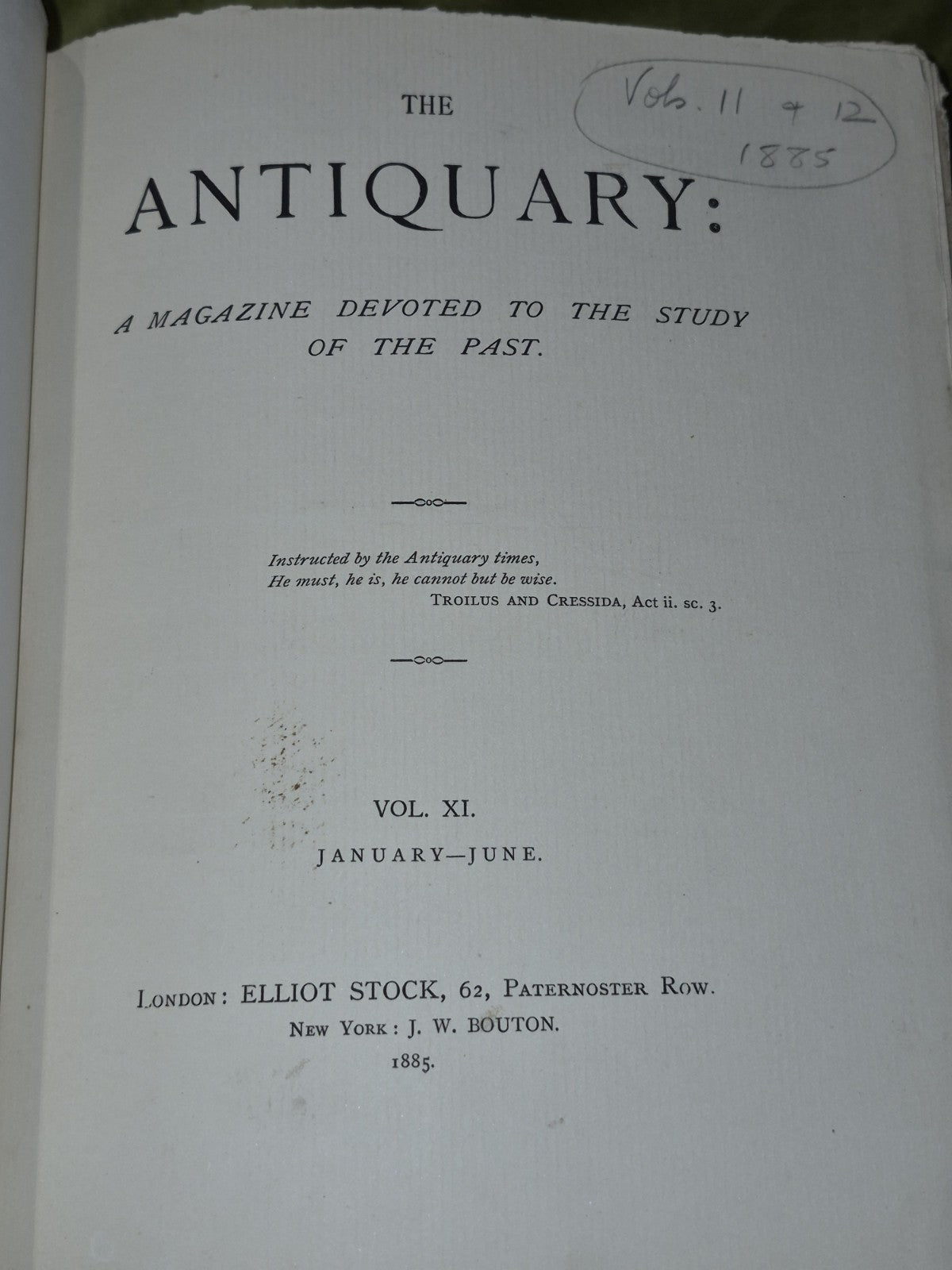 3 Bound Volumes of The Antiquary A Magazine: 1887, 1885, 1890 Elliot Stock5
