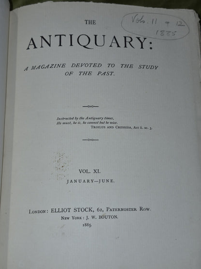 3 Bound Volumes of The Antiquary A Magazine: 1887, 1885, 1890 Elliot Stock5