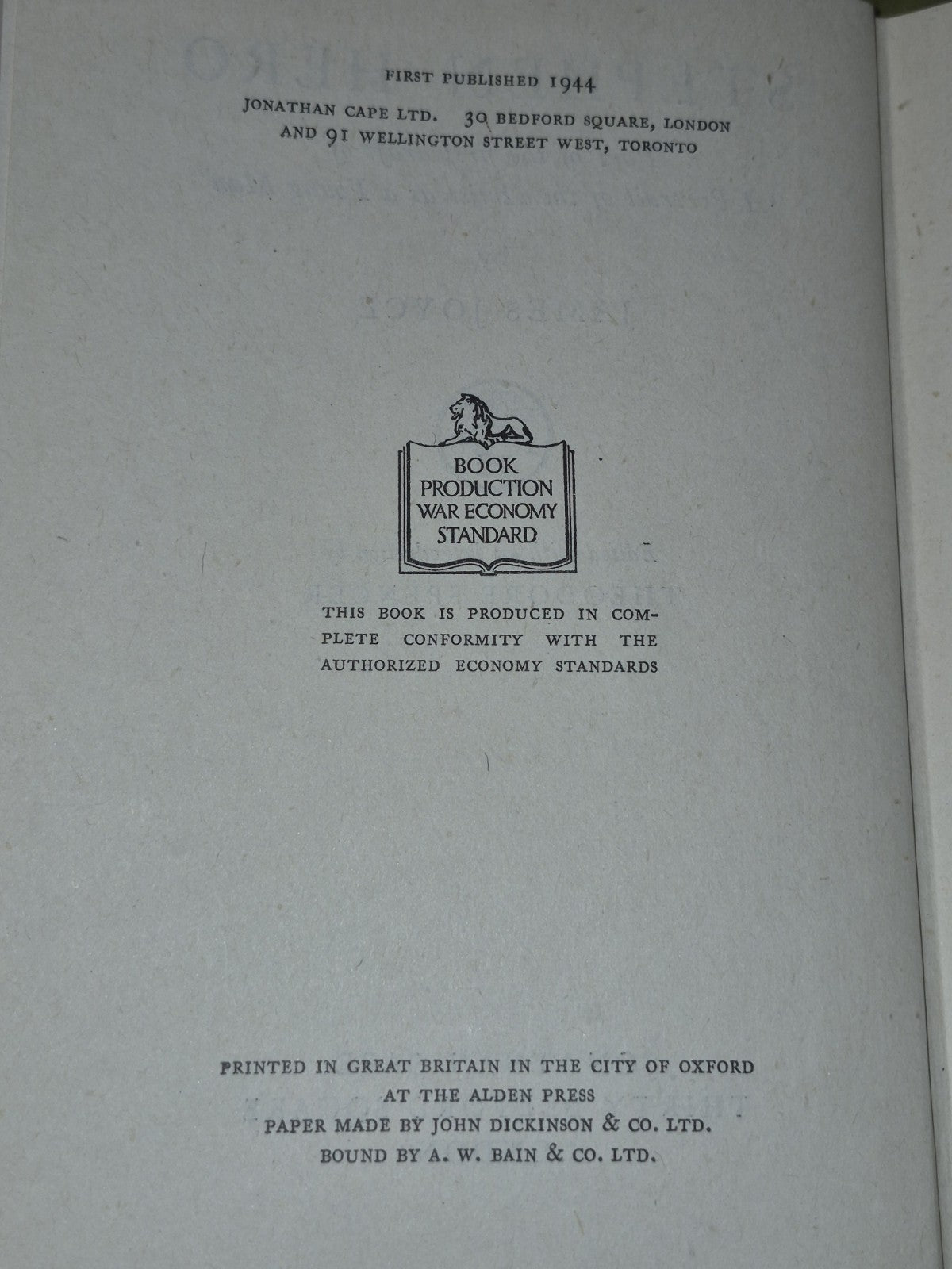 Stephen Hero by James Joyce, Hardcover, First UK Edition (1944) Jonathan Cape6