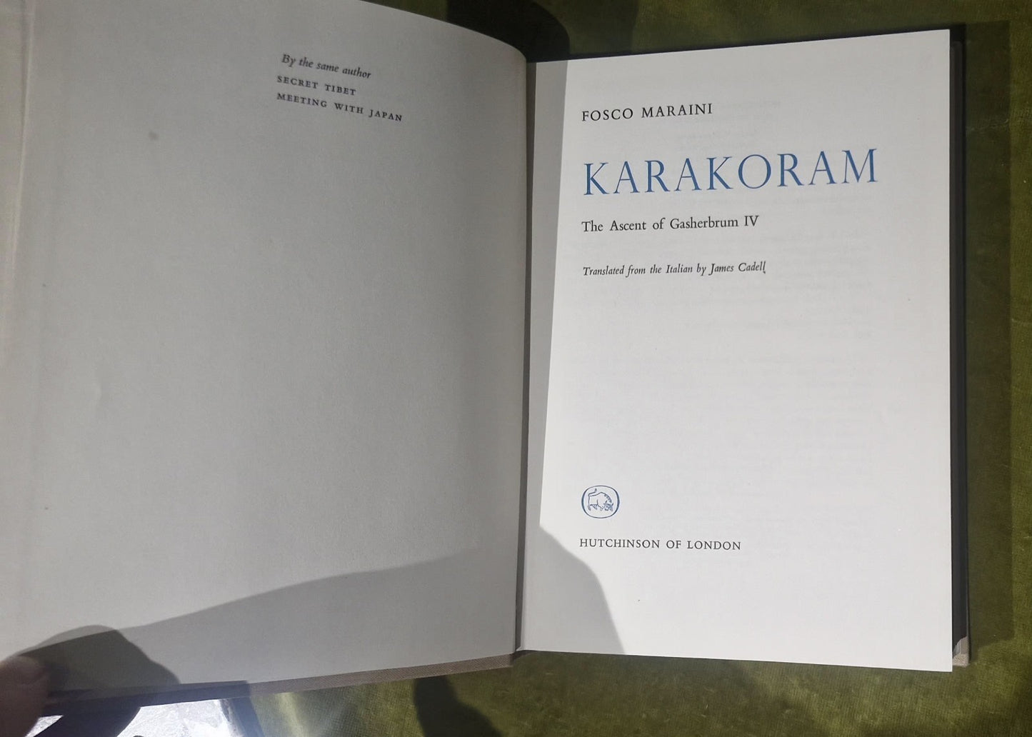 Karakoram The Ascent of Gasherbrum IV by Fosco Maraini Hardcover 1961 1st Ed.5