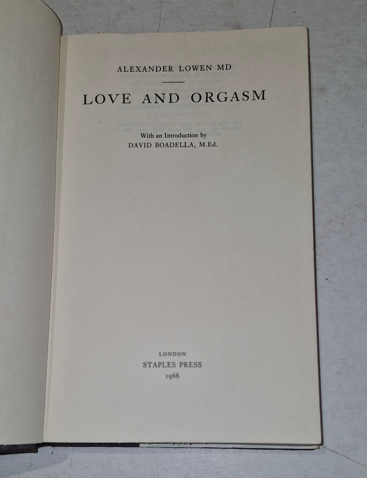 Love and Orgasm by Alexander Lowen HC Dust Jacket (1966) Staple Press Hb Book4