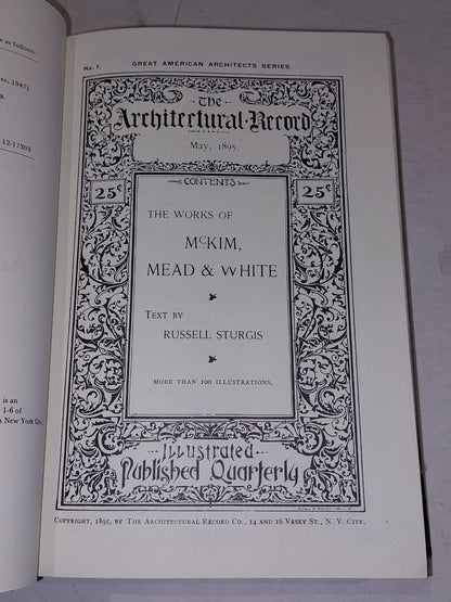 Great American Architect Series, Nos. 1-6, May 1895-july 1899 [Da Capo Press] Hb4