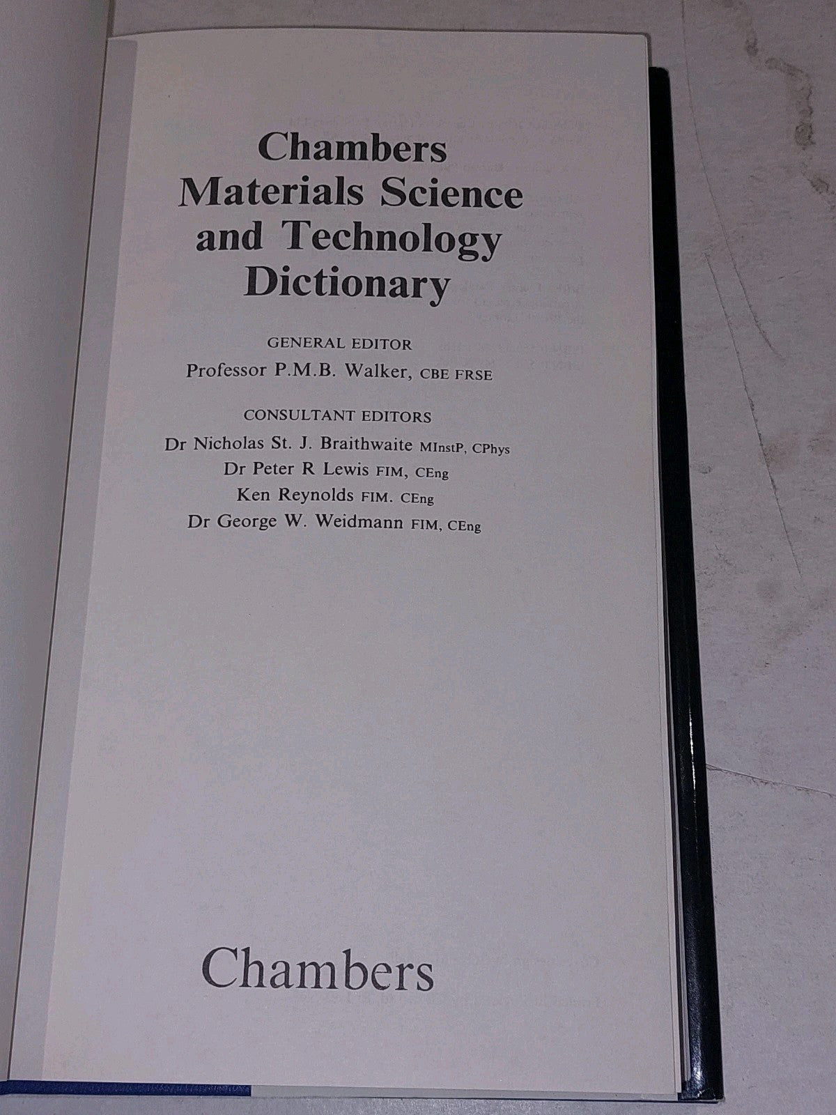 Chambers Materials Science & Technology Dictionary, Peter Walker (1993) Hb Book3