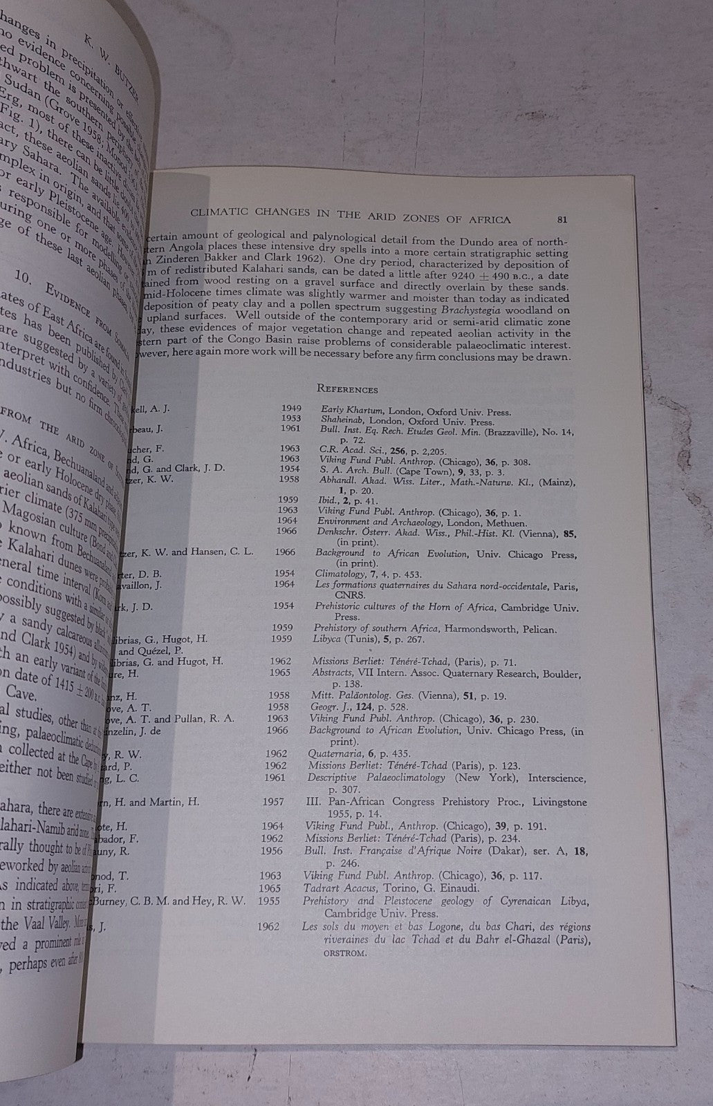 World Climate 8000 to 0 BC Proceedings International Symposium 1966 Pb Book3