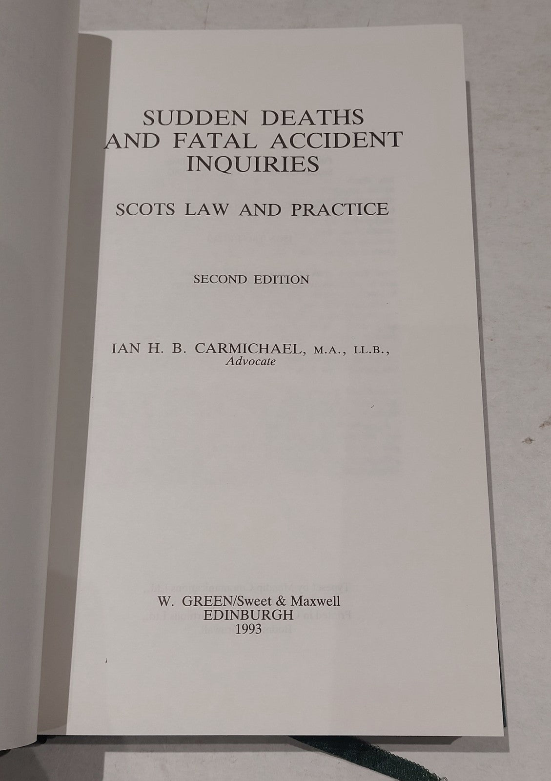 Sudden Deaths and Fatal Accident Inquiries (Greens Practice Library) Carmichael 2