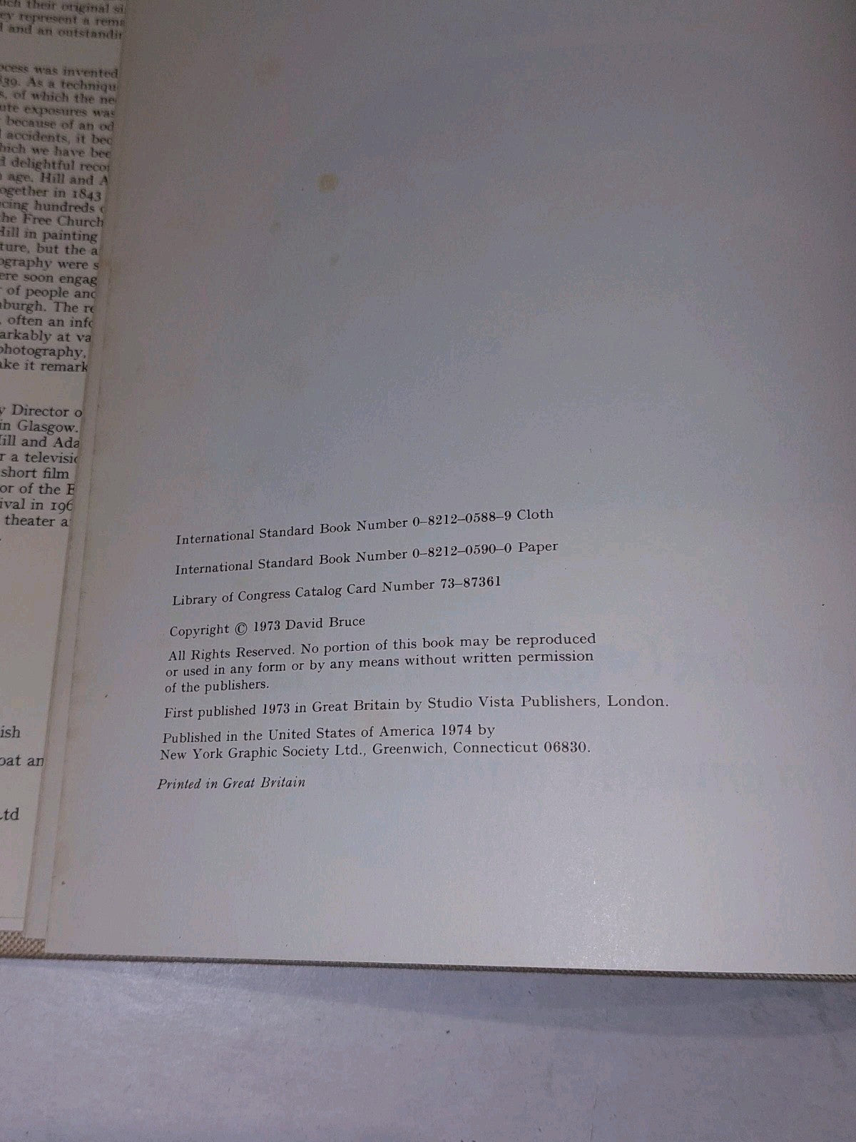 Sun Pictures, The Hill-Adamson Calotypes, by David Bruce, Hardback, 19734