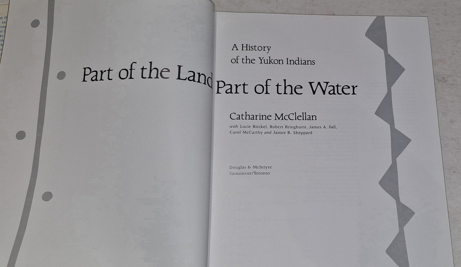 Part of the Land, Part of the Water Catharine McClellan (1987) Hb Book4