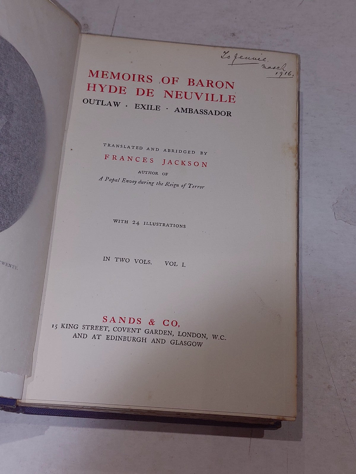 1914 2 Vol Memoirs Of Baron Hyde De Neuville Frances Jackson Illus FIRST Edition3