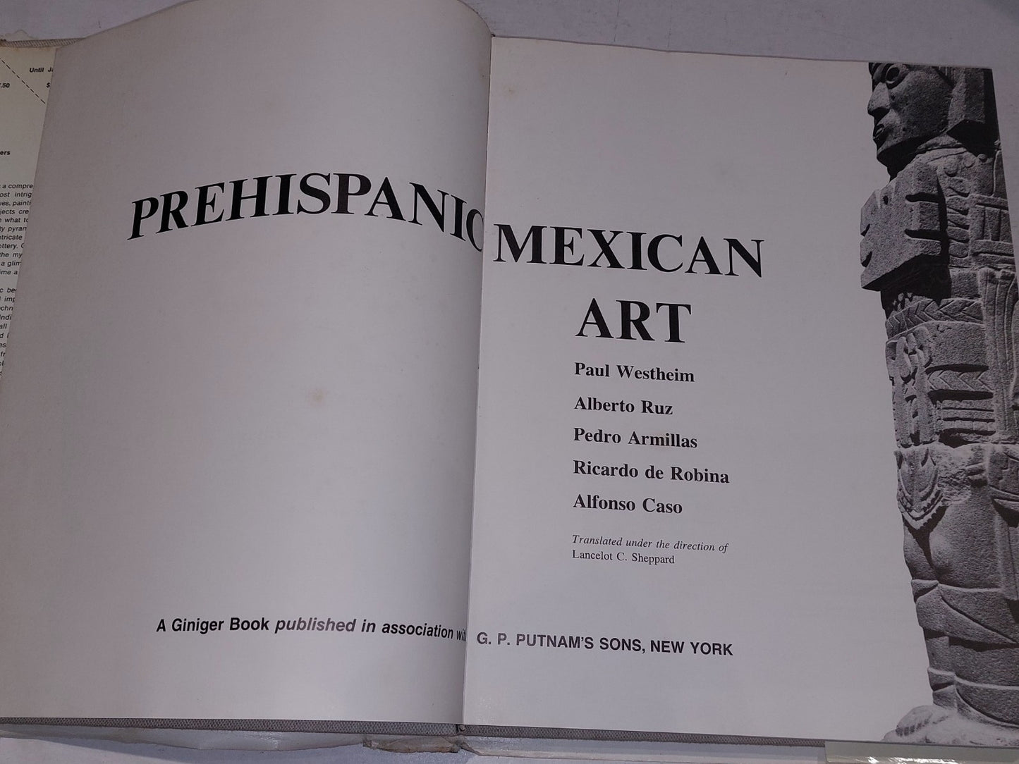 Prehispanic Mexican Art By Westheim, Paul and Alberto Ruz, Pedro Armillas 19725