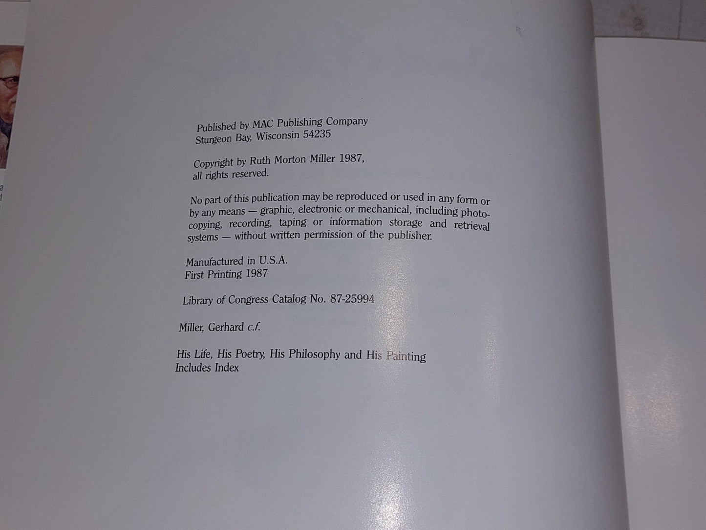 SIGNED Gerhard Miller Door County WI Book ~ Life, Poetry, Philosophy, Paintings5