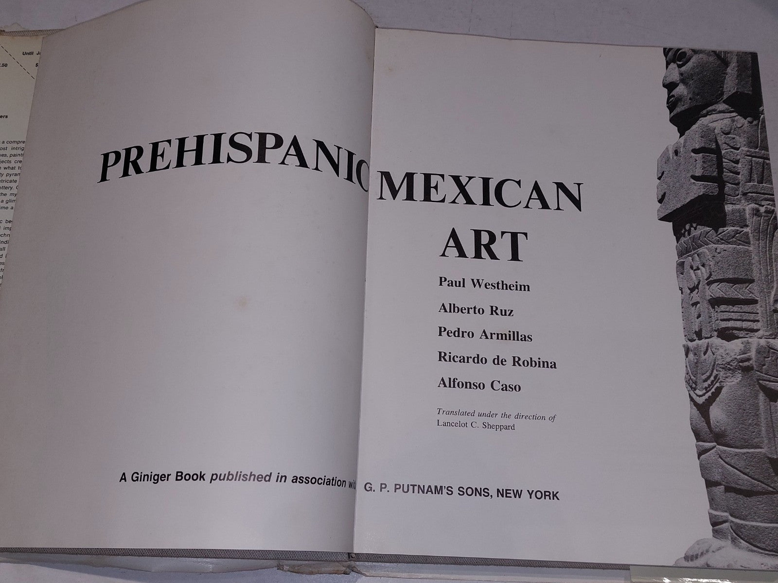 Prehispanic Mexican Art By Westheim, Paul and Alberto Ruz, Pedro Armillas 19725
