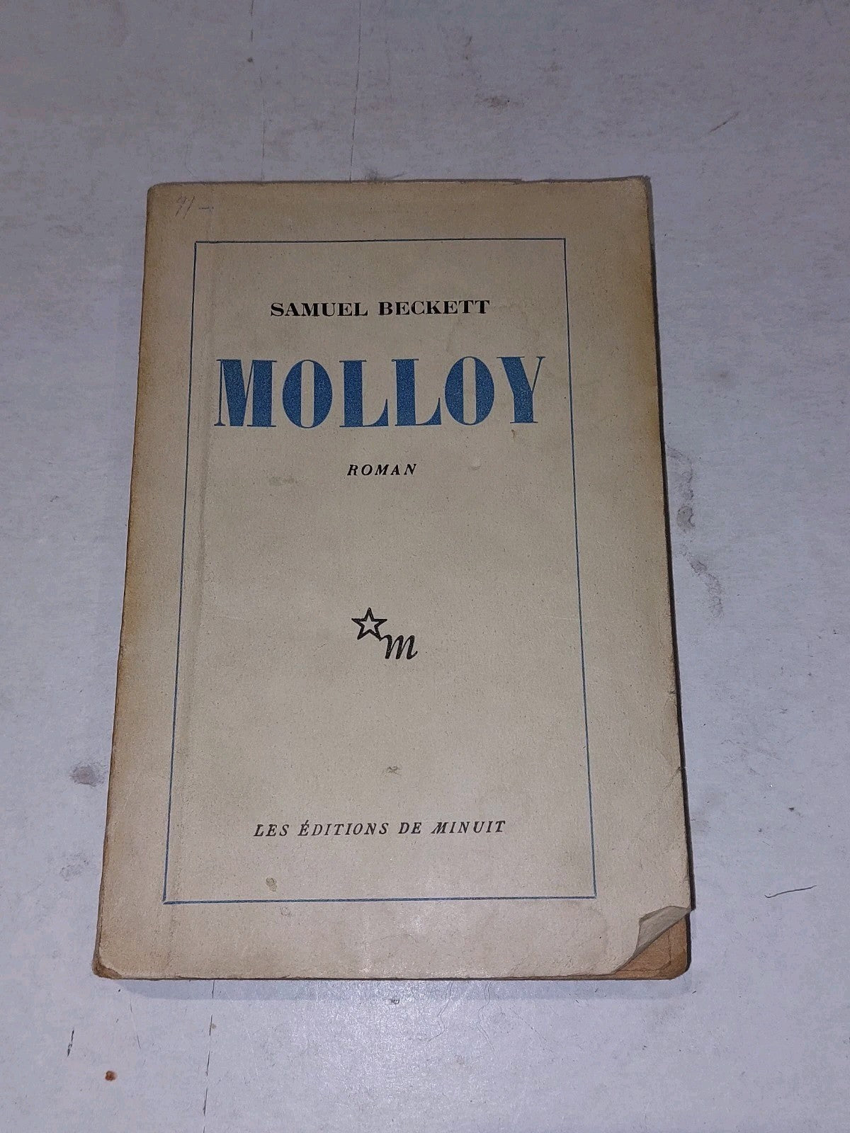 Samuel Beckett Molley [Les Editions De Minuit] (1951) Pb Book 1st PB Edition0