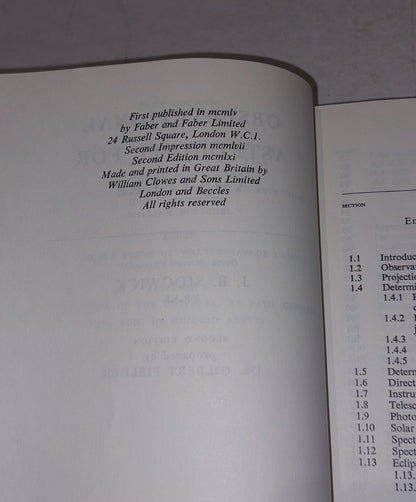 Observational Astronomy & Amateur Astronomer’s Handbook J. B. Sidgwick Hb Books8