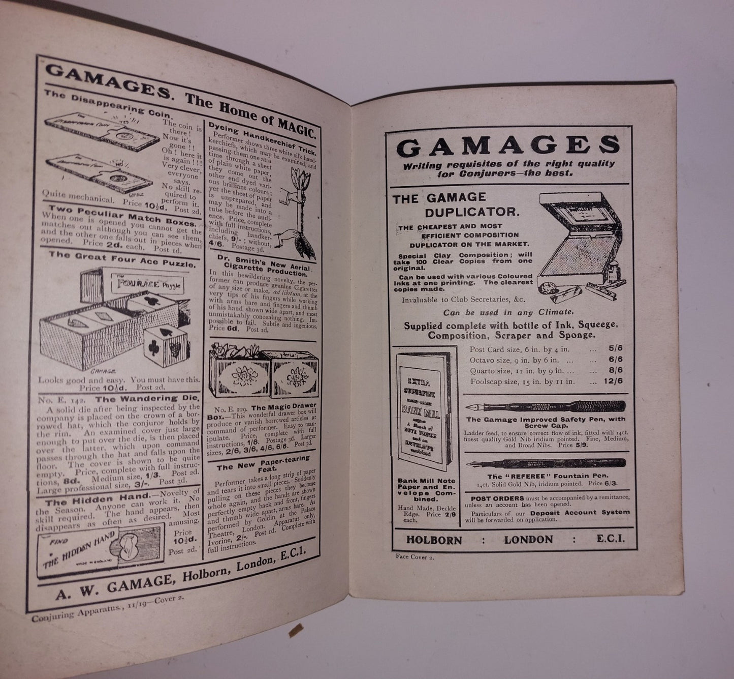 Conjuring Apparatus Up-To-Date. cassell and Company Ltd magic Work Handbook 19193