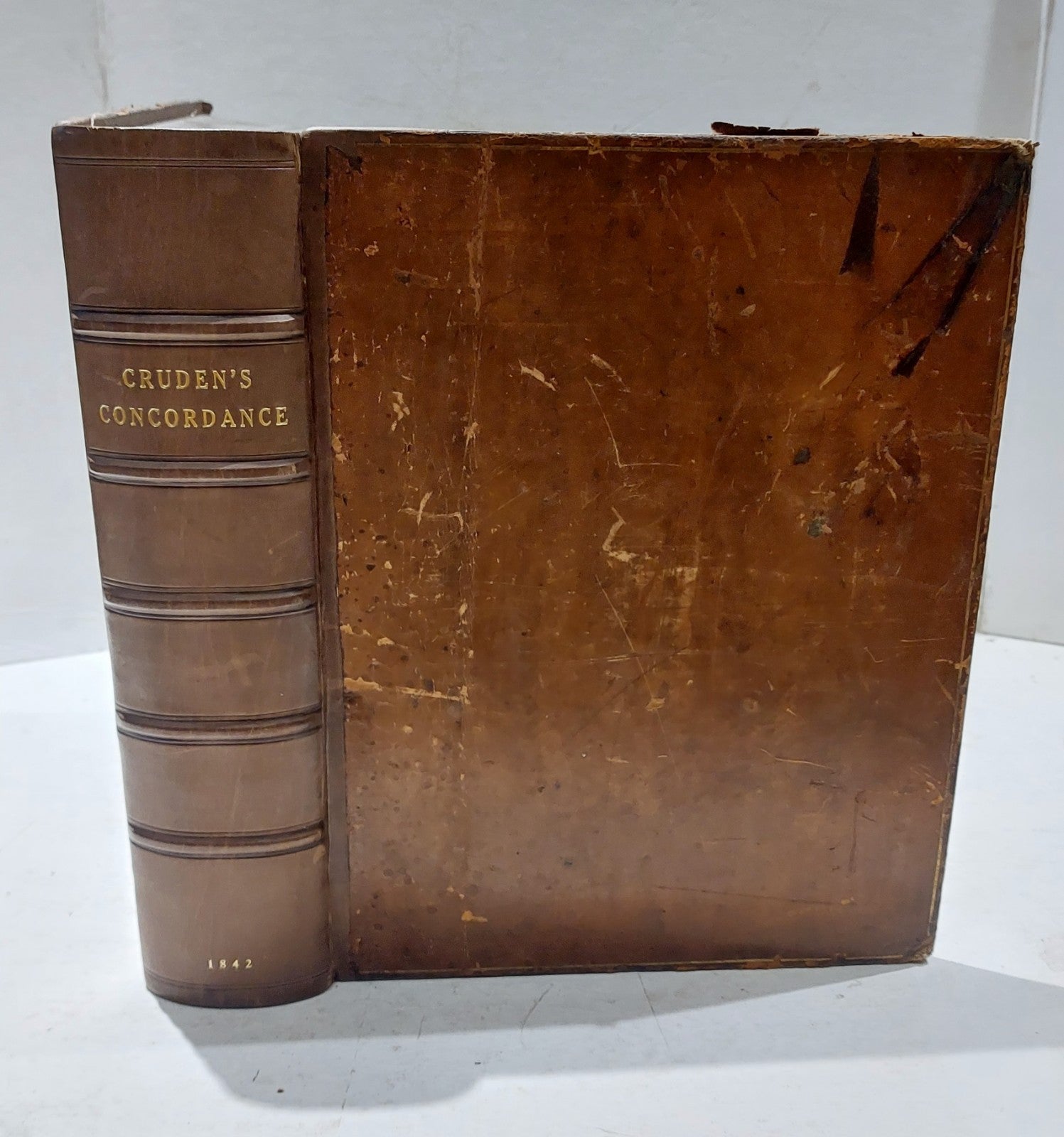 A Complete Concordance to the Old and New Testament By Cruden (1842) Leather Hb0