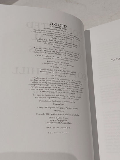 Geoffrey Hill: Collected Critical Writings (2008) 1st Ed Hb Book5