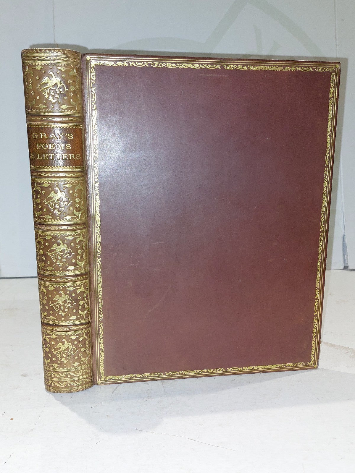 Poems And Letters By Thomas Gray 1879 Leather Illustrated Gold Tooling Fine Bind0