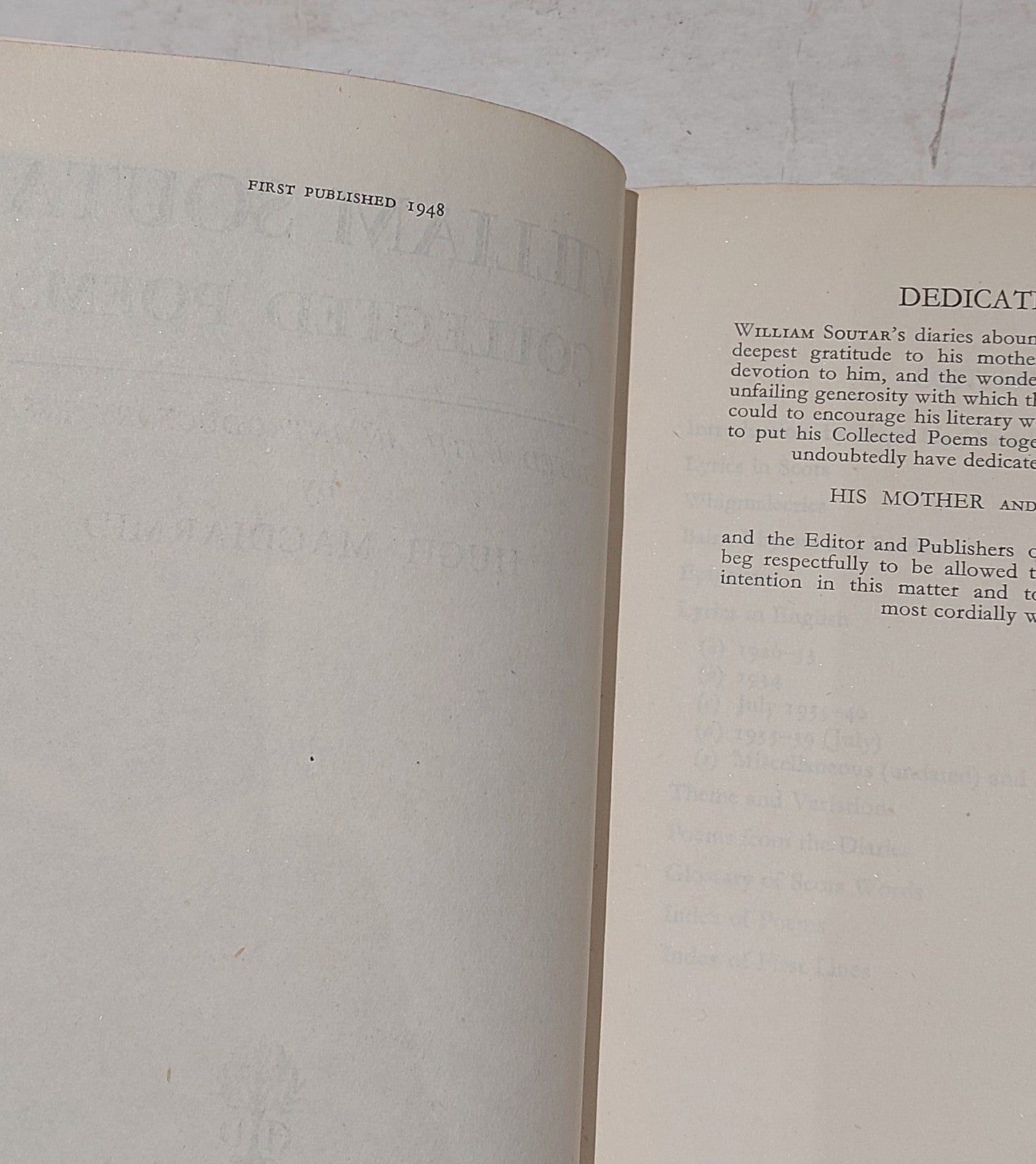 William Soutar - Collected Poems By Hugh Macdiarmid (1948) Hb Book4