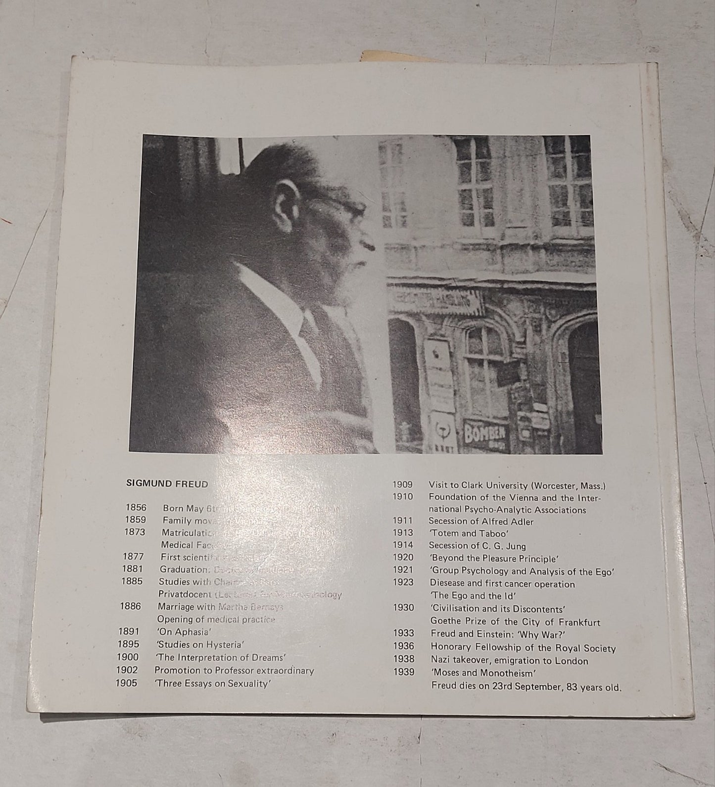 Sigmund Freud House - Catalogue Original 1975 Pb Book With Tickets For Entry2