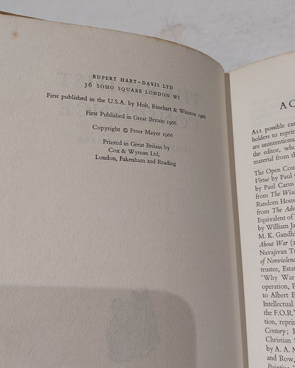 The Pacifist Conscience / Edited by Peter Mayer (1966) First Edition Hb Book5