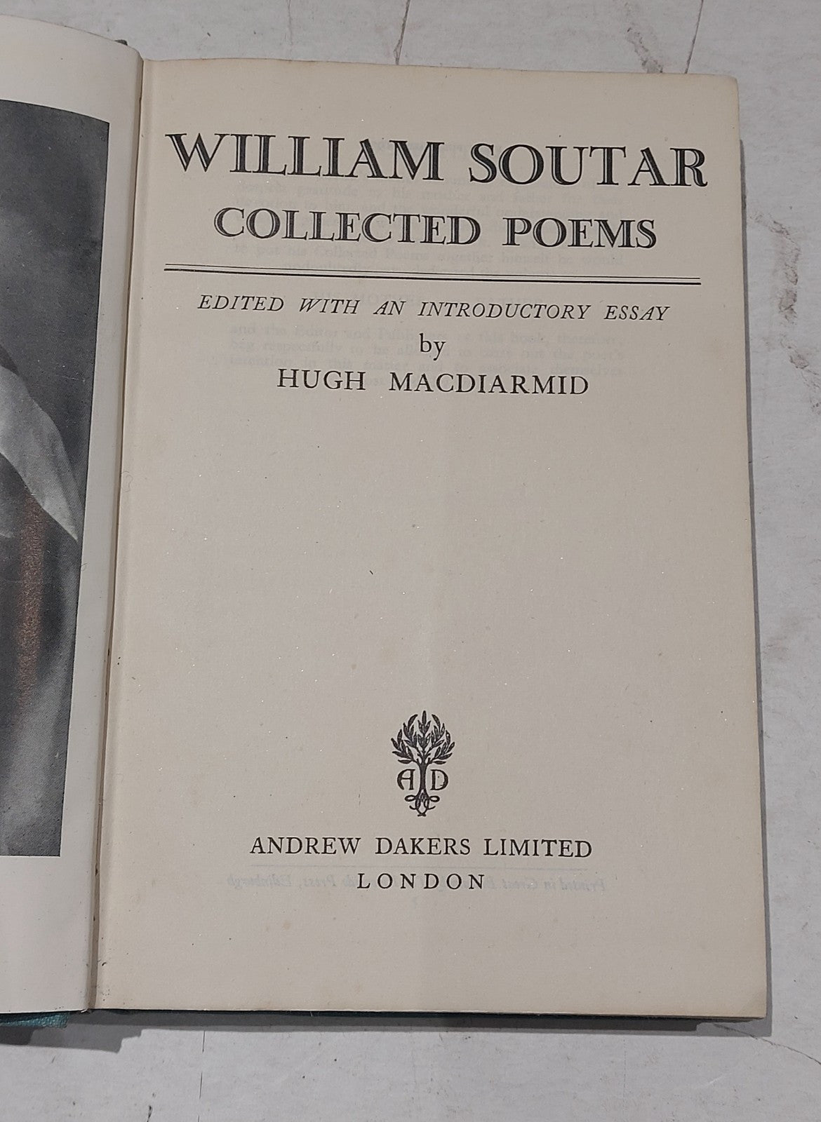 William Soutar  Collected Poems By Hugh Macdiarmid (1948) Hb Book3