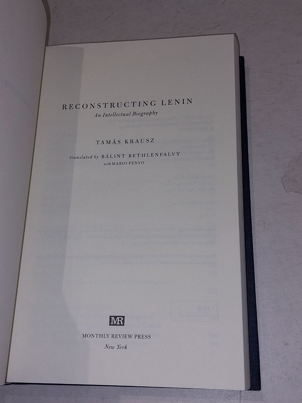 Reconstructing Lenin: An Intellectual Biography.by Krausz, Bethenfalvy. 2015 HB.2