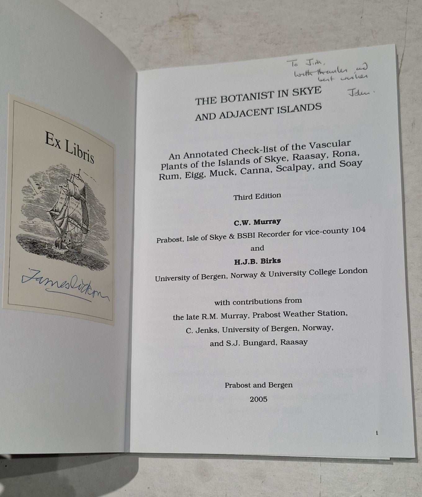 The Botanist In Skye And Adjacent Islands By C. W. Murray & H. Birks (2005) Pb 3