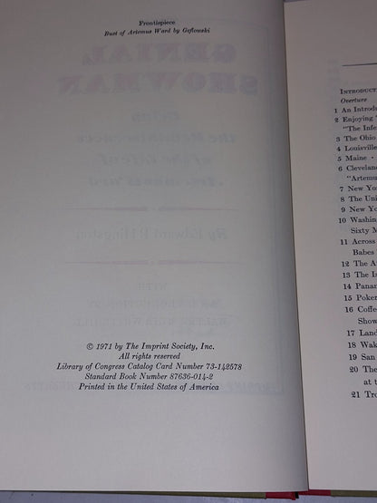 The Genial Showman: reminiscences of the life of Artemus Ward, E P Hingston 19715