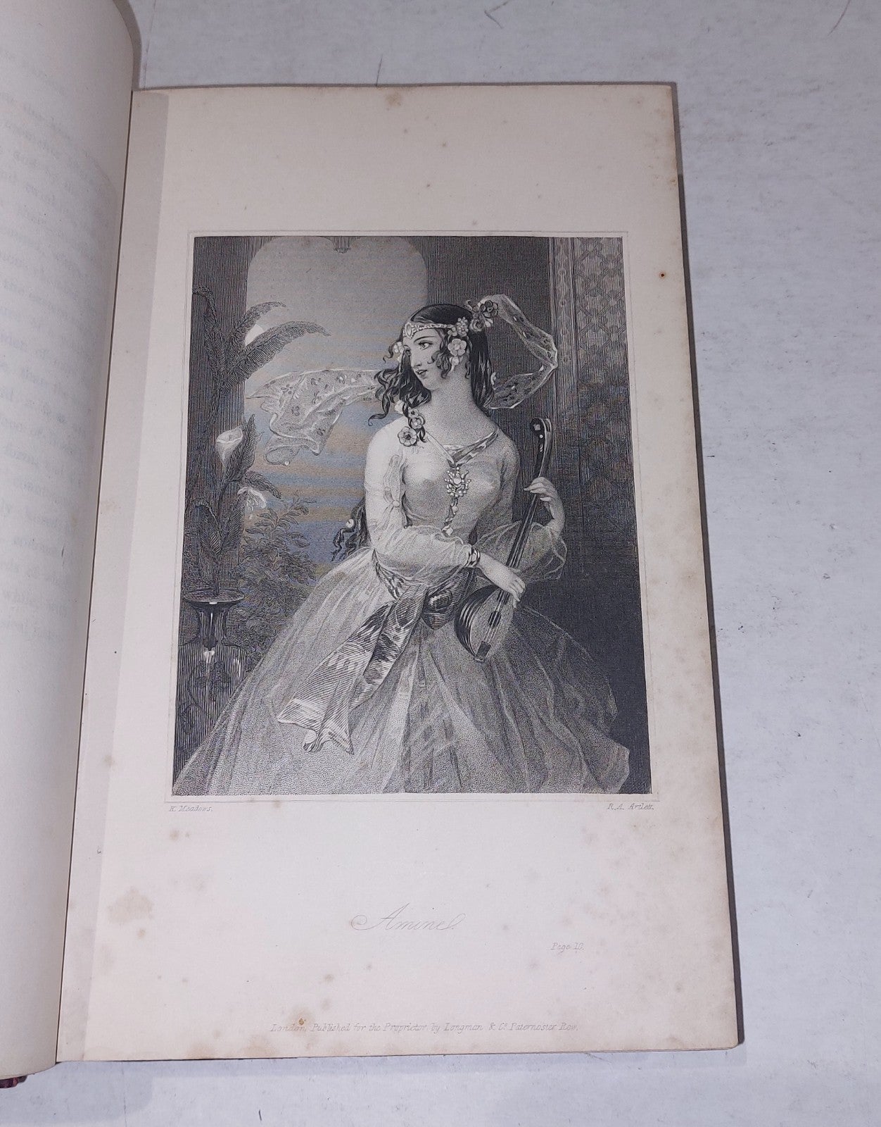 Leila or the seige of Granada, Edward Lytton Bulwer (1838) Leather Bound Book6