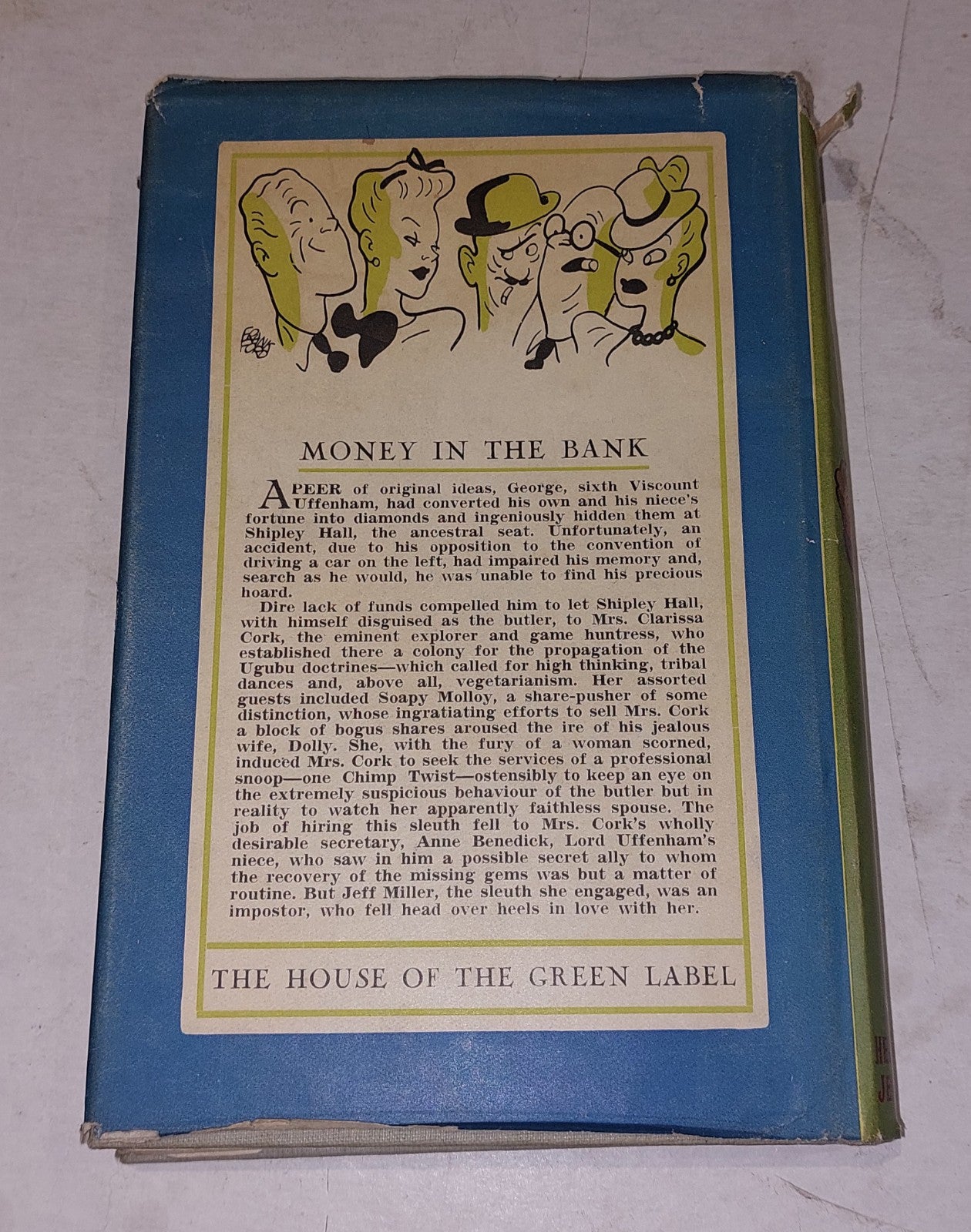 PG Wodehouse, Money In The Bank [Herbert Jenkins] 1st Ed / 1st Printing With DJ3