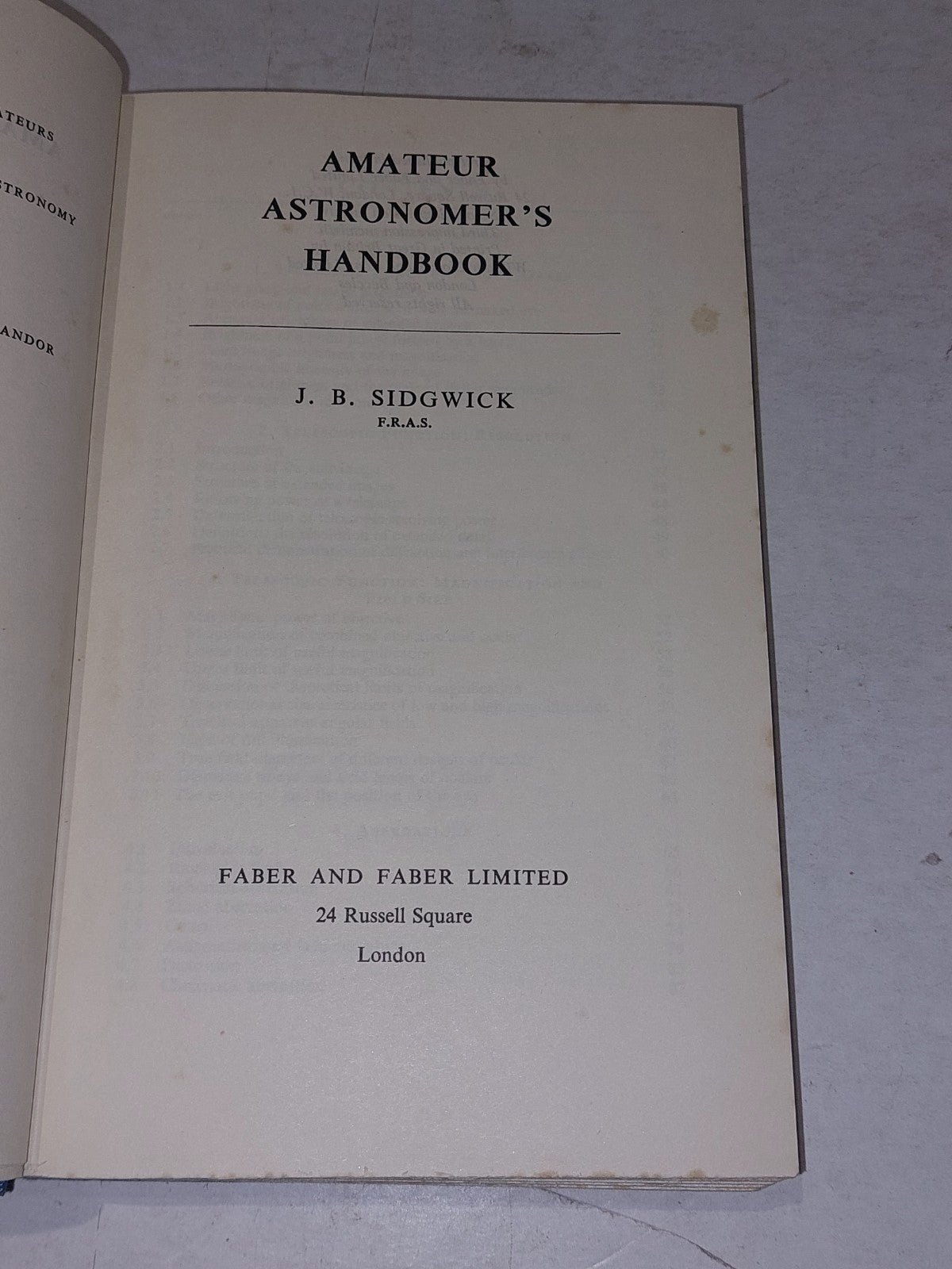 Observational Astronomy & Amateur Astronomer’s Handbook J. B. Sidgwick Hb Books15