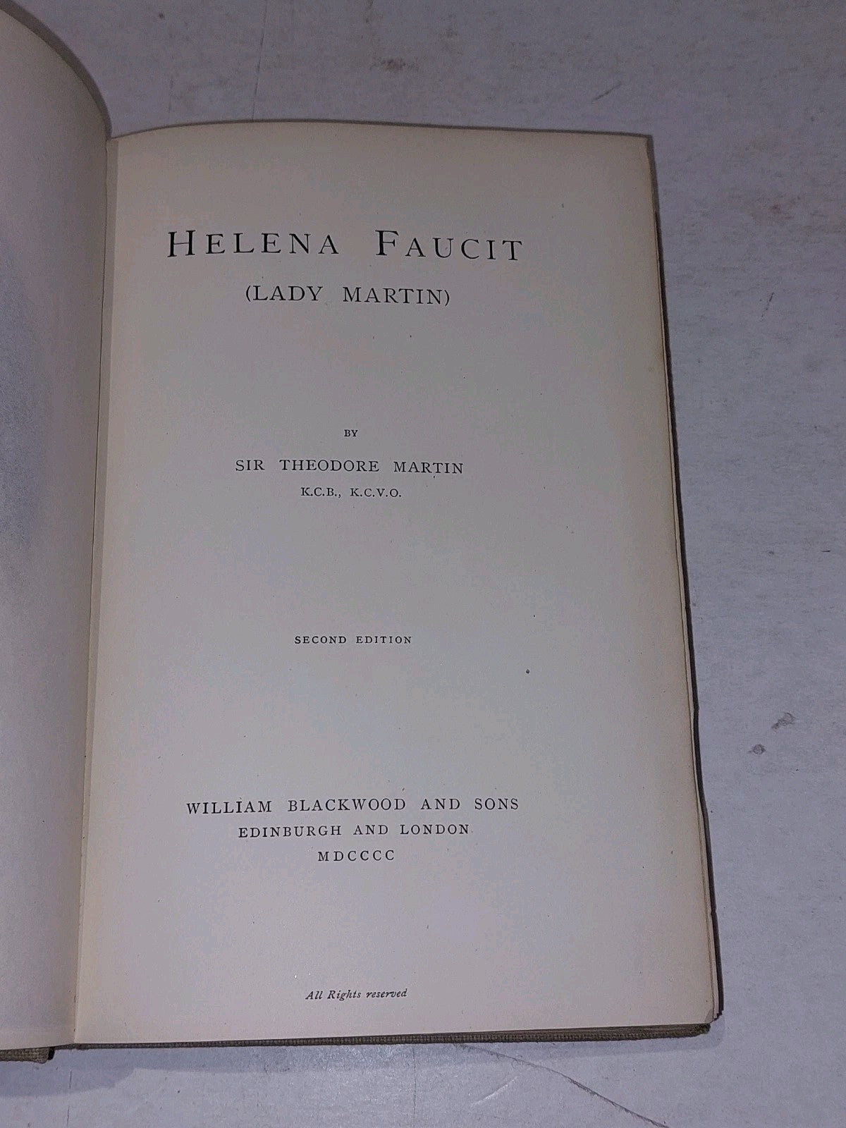 HELENA FAUCIT  LADY MARTIN  Sir Theodore Martin K.C.B.  1st edition  19004