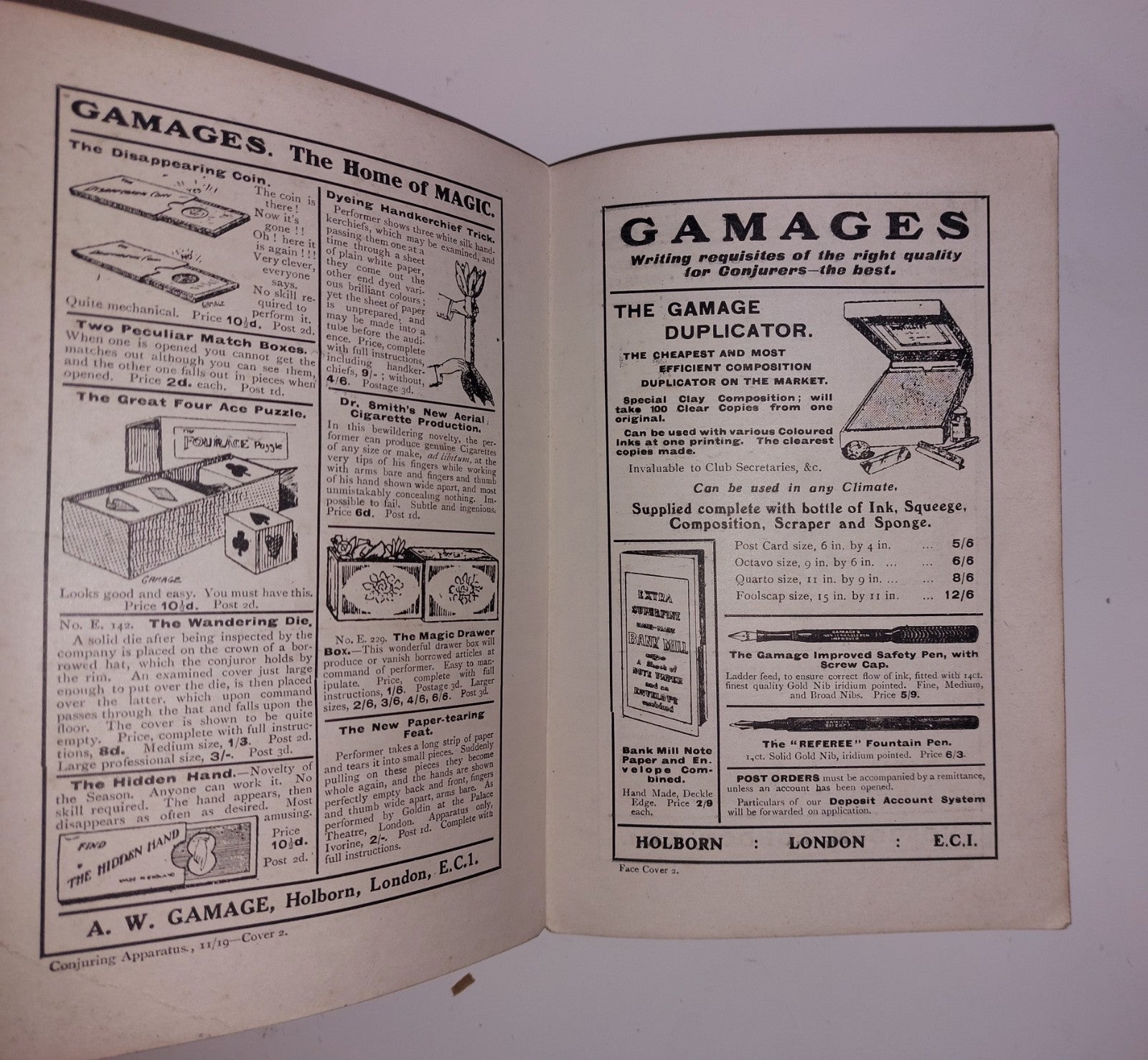 Conjuring Apparatus UpToDate. cassell and Company Ltd magic Work Handbook 19193