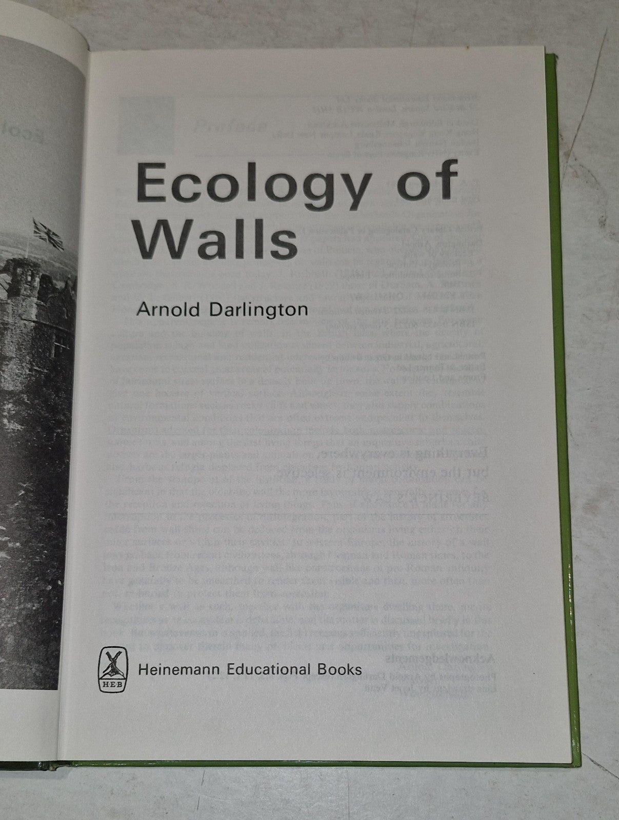 Ecology of Walls By Arnold Darlington (1981) 1st Edition Hb Book3