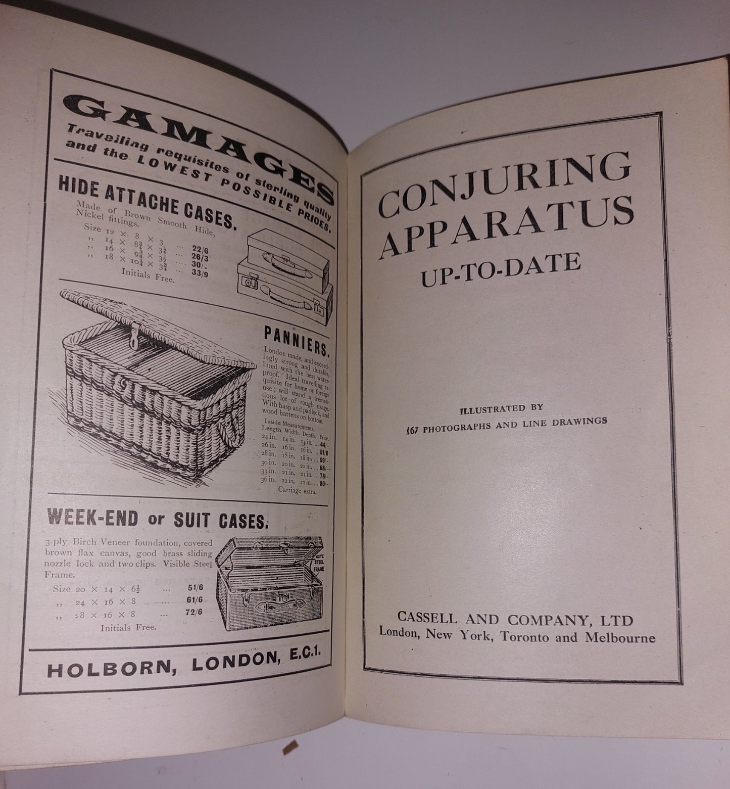 Conjuring Apparatus UpToDate. cassell and Company Ltd magic Work Handbook 19194