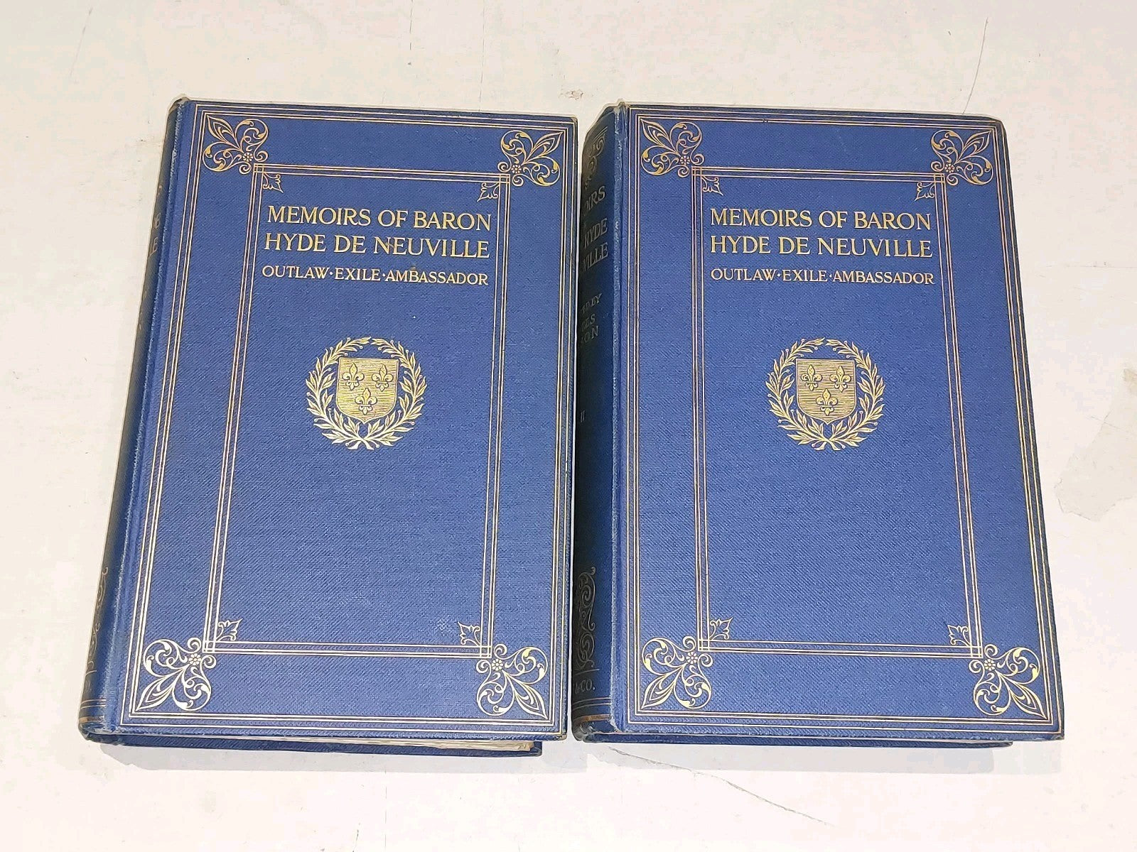 1914 2 Vol Memoirs Of Baron Hyde De Neuville Frances Jackson Illus FIRST Edition2