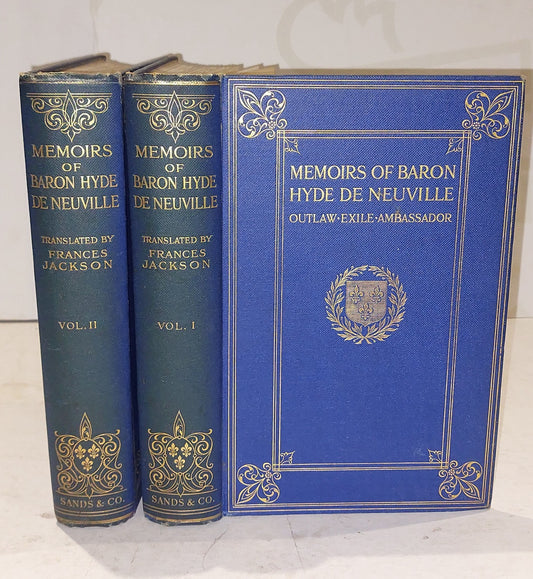 1914 2 Vol Memoirs Of Baron Hyde De Neuville Frances Jackson Illus FIRST Edition0