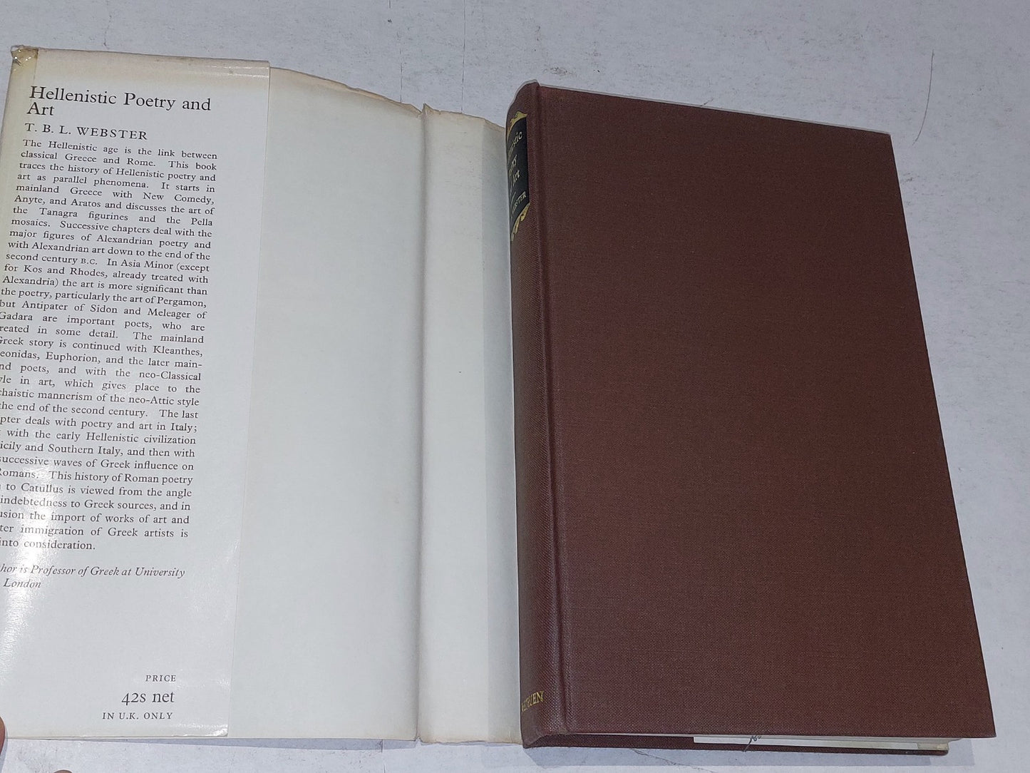 Hellenistic Poetry & Art by T B. L. Webster (1964) [Methuen & Co] Hb Book2