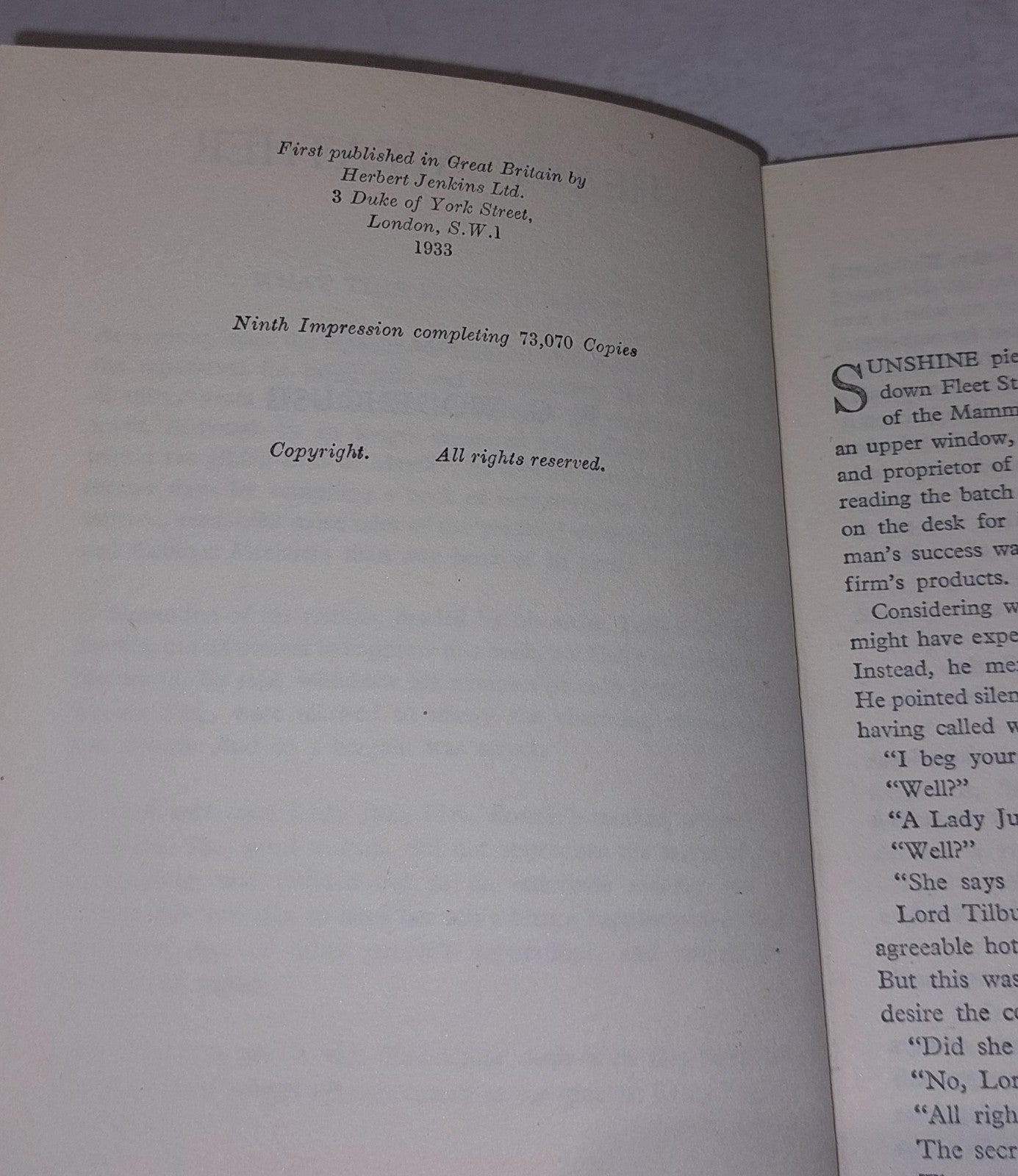 P G Wodehouse, Heavy Weather 1933 1st Ed / 9th Impression Hb Book & Dustjacket9