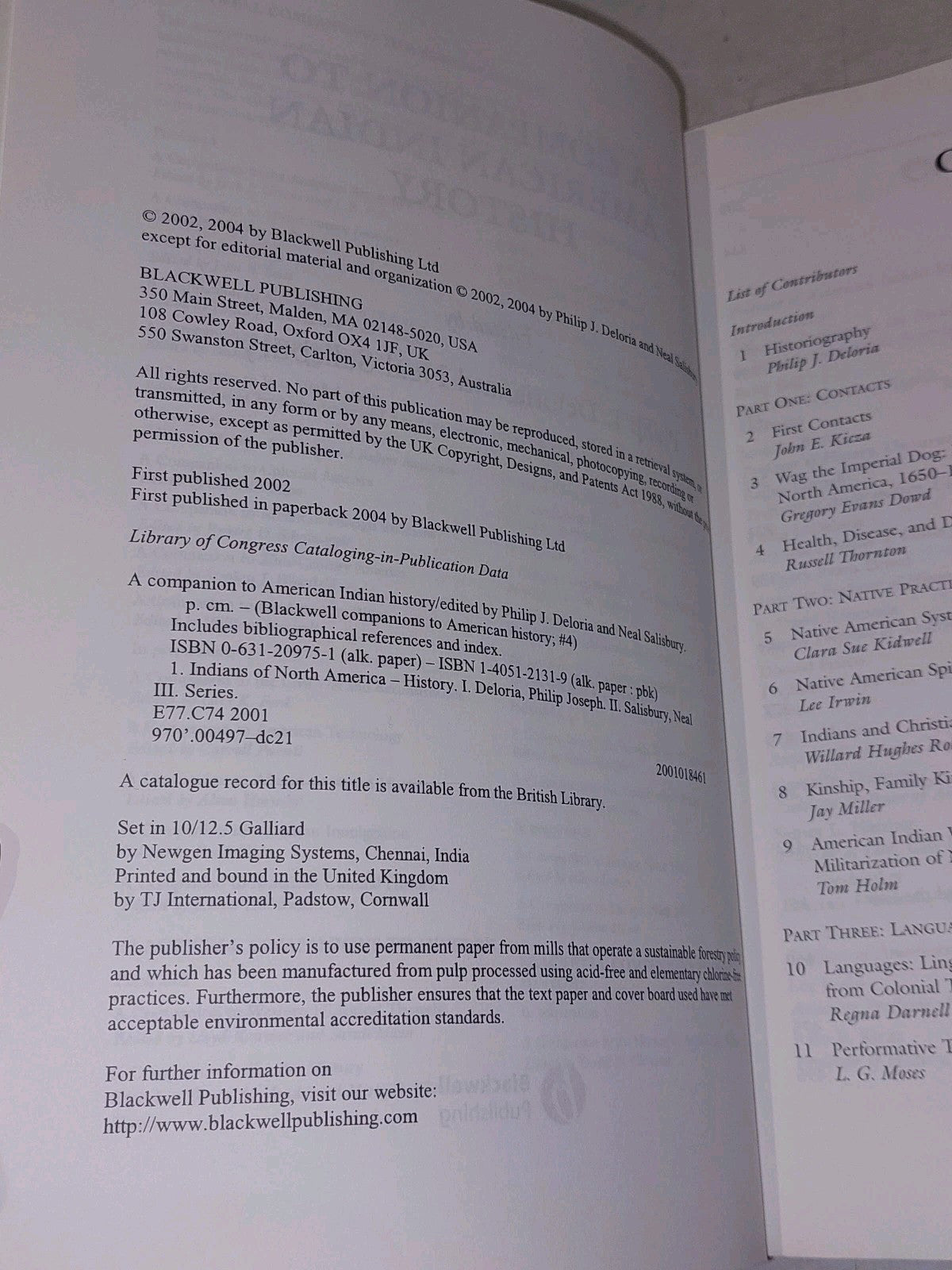 Companion To American Indian History [Blackwell Publishing] Deloria & Salisbury 4