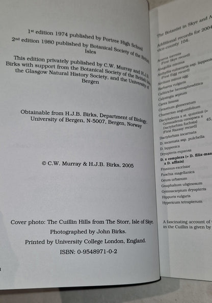 The Botanist In Skye And Adjacent Islands By C. W. Murray & H. Birks (2005) Pb 4