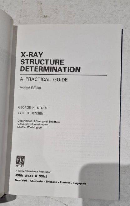 X-Ray Structure Determination 2nd Edition - G Stout & L Jenson (Hardcover, 1989)2