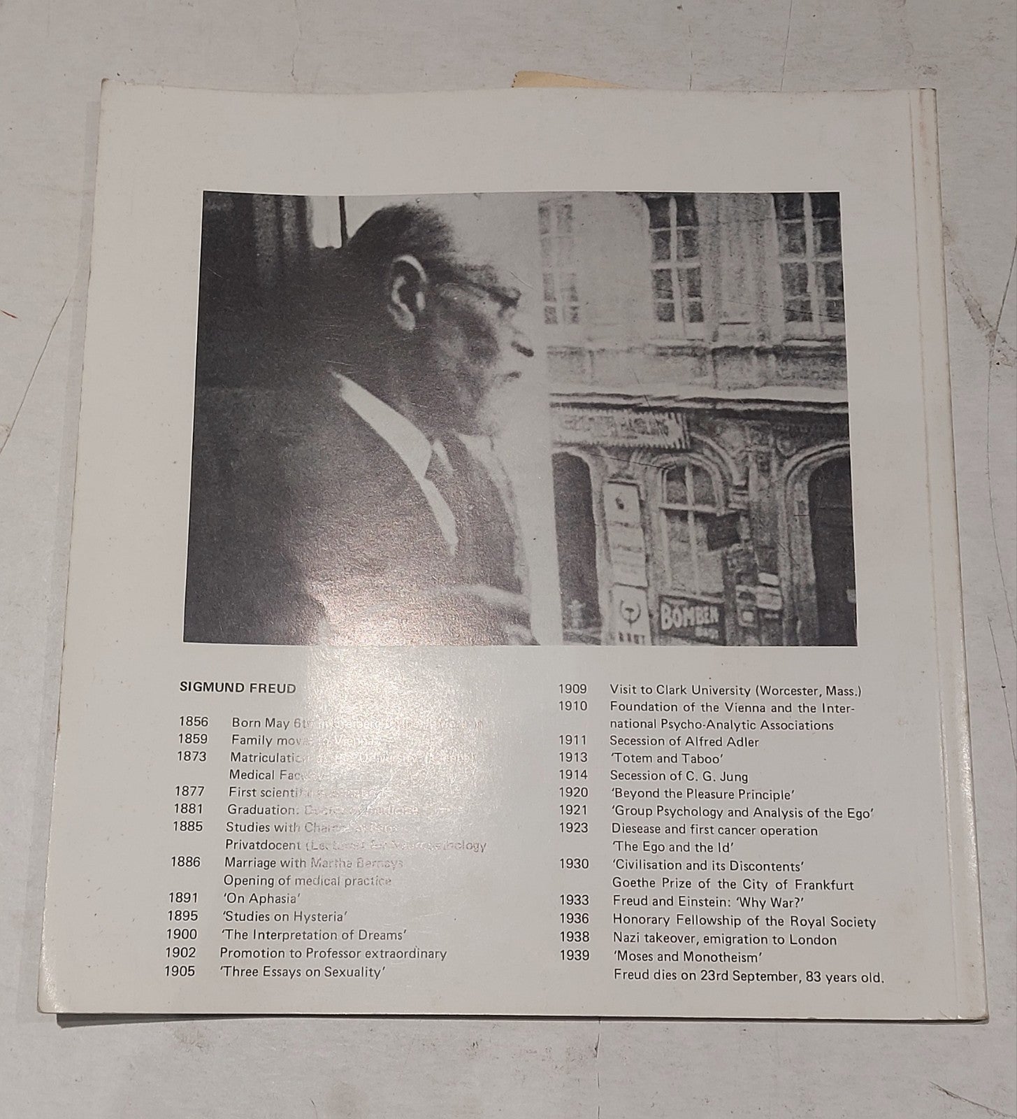 Sigmund Freud House  Catalogue Original 1975 Pb Book With Tickets For Entry2