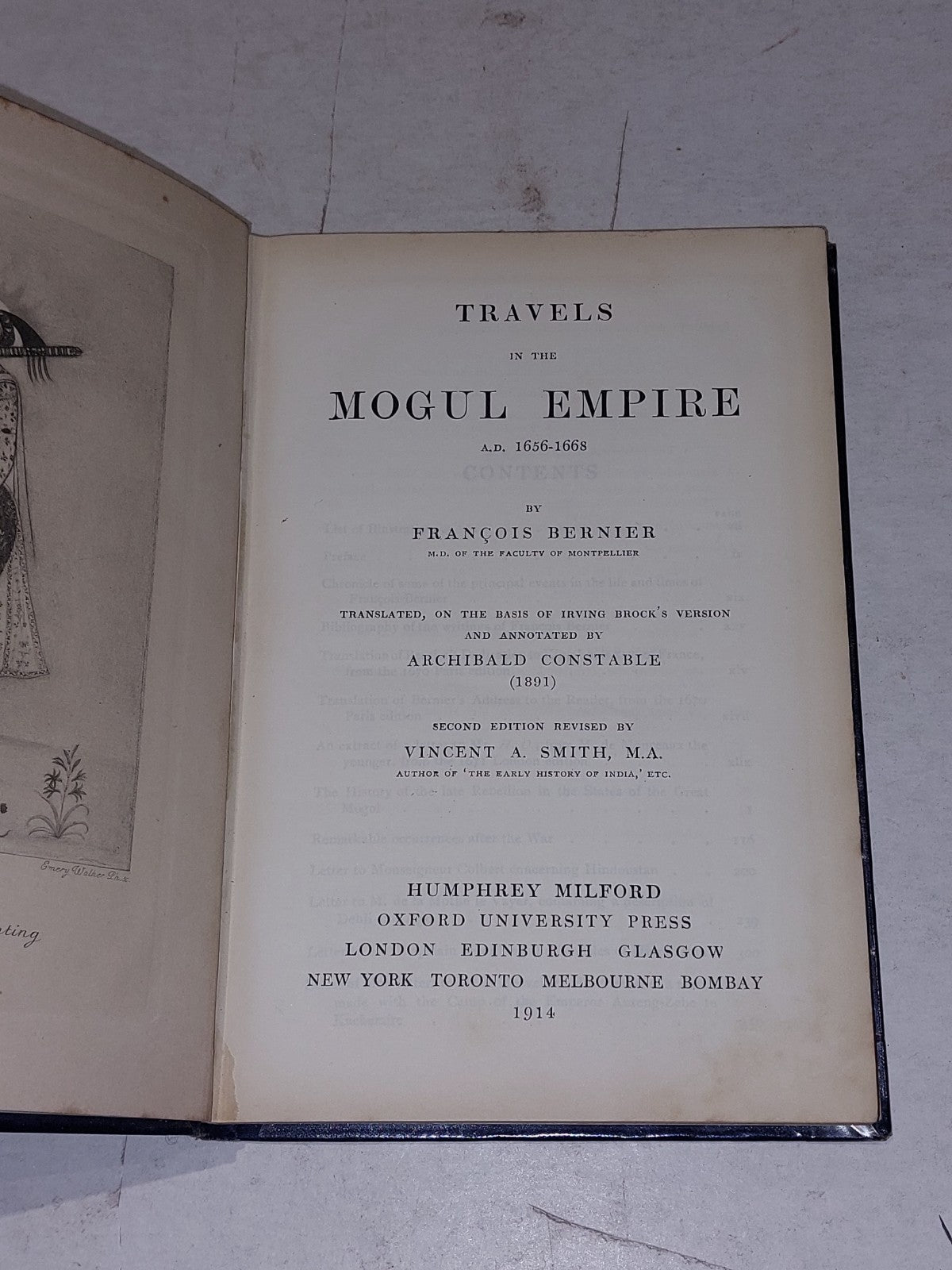 Francois Bernier.  Bernier's Travels in the Mogul Empire (Hardcover) 1914 Oxford3