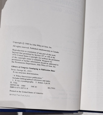 XRay Structure Determination 2nd Edition  G Stout & L Jenson (Hardcover, 1989)3