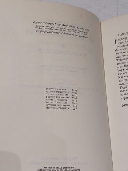 Essays In Musical Analysis By Donald Tovey (Vol  1 & 2) 1962 Books6