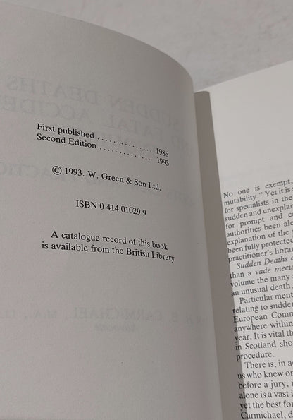 Sudden Deaths and Fatal Accident Inquiries (Greens Practice Library) Carmichael 3