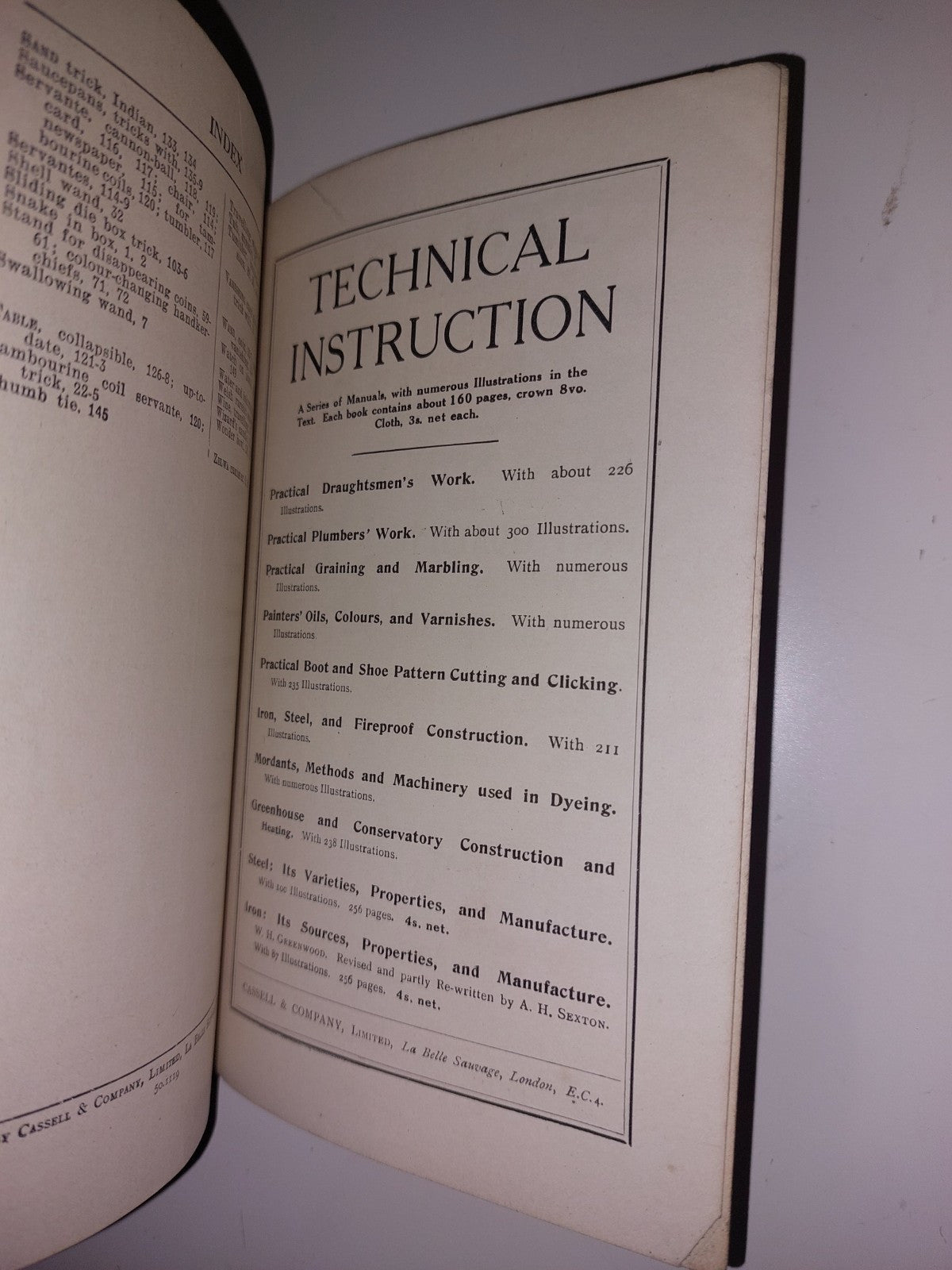 Conjuring Apparatus Up-To-Date. cassell and Company Ltd magic Work Handbook 191912