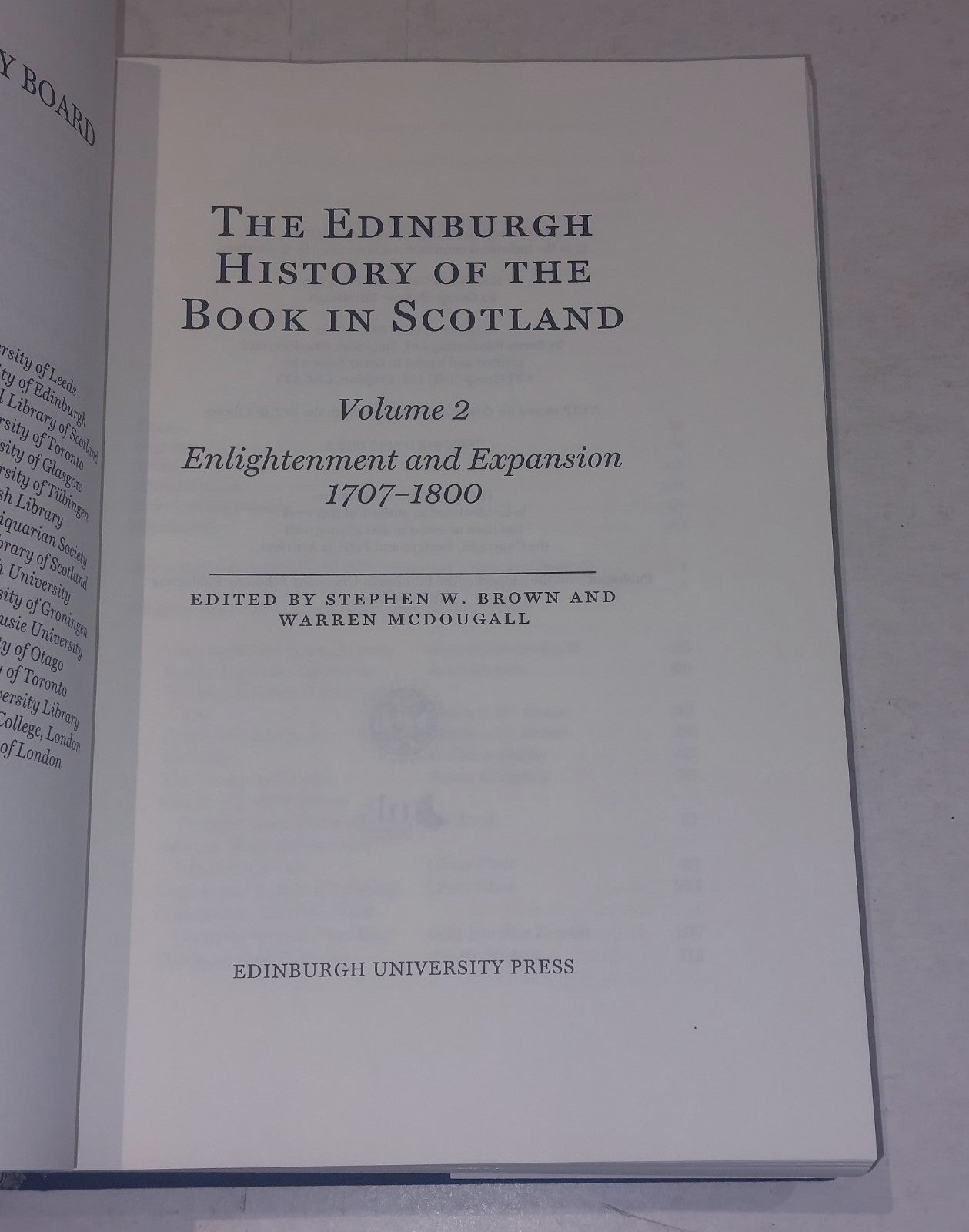 The Edinburgh History of the Book in Scotland [Volume 2] 2012 Hb Book3